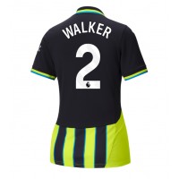 Camiseta Manchester City Kyle Walker #2 Segunda Equipación Replica 2024-25 para mujer mangas cortas